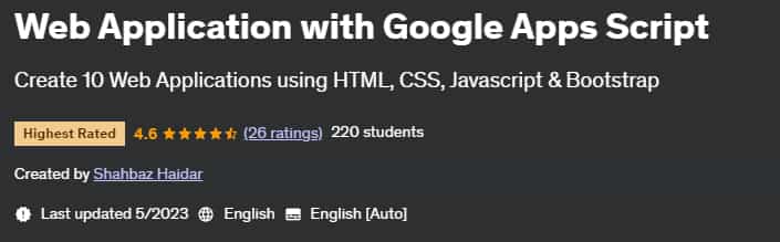 Pictures · Udemy — Web Application with Google Apps Script 2023-5