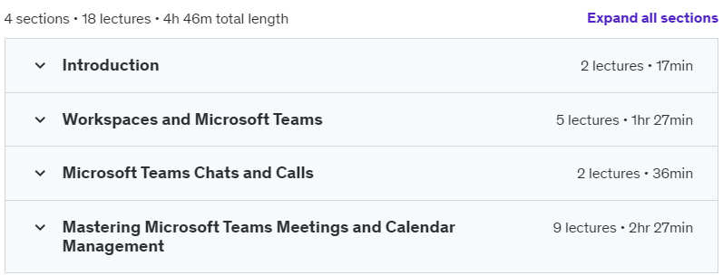 Course topics · Master Microsoft Teams: From Setup to Advanced Meetings 2024-7