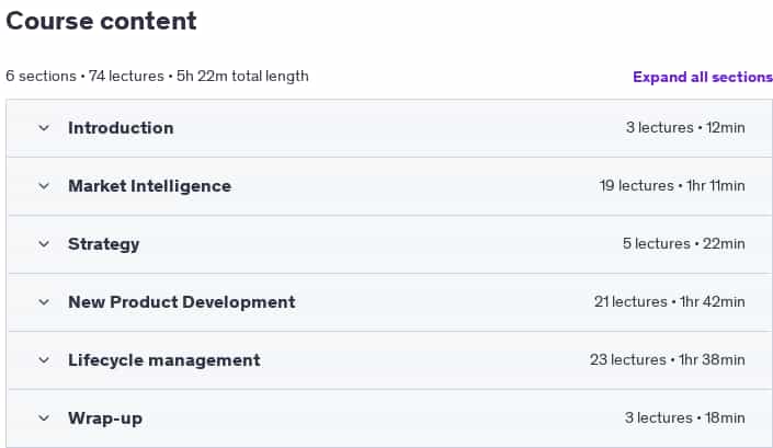 Course topics · Product Management 101 2024-8