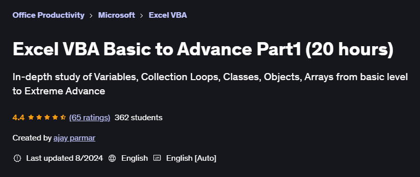 Pictures · Udemy — Excel VBA Basic to Advance Part1 (20 hours) 2024-8