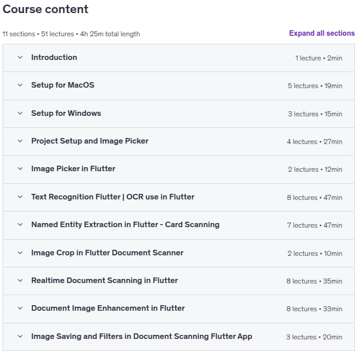 课程主题 · Flutter OCR - Build Document Scanner & Text Recognizer 应用程序 2025-7