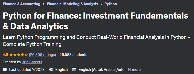 Pictures · Udemy — Python for Finance: Investment Fundamentals & Data Analytics 2023-7