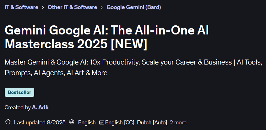 Изображения · Близнецы Google AIОригинальное название: All-in-One AI практический курс 2025 [Новый] 2025-1