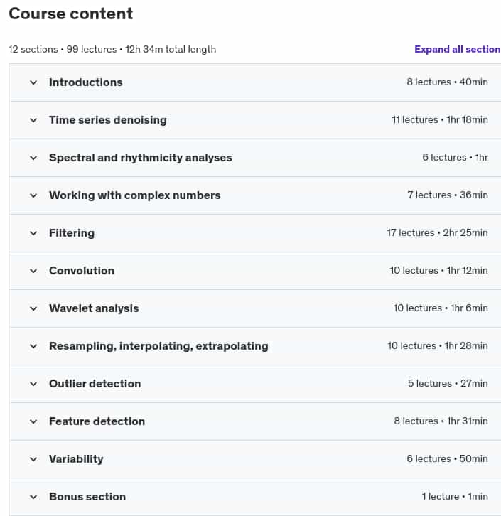 Course topics · Signal processing problems, solved in MATLAB and in Python 2024-11