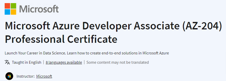 Pictures · Microsoft Azure Developer Associate (AZ-204) Professional Certificate 2023-10