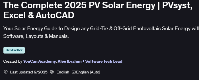 Изображения · В полном 2025 Солнечная энергетика PVsyst, Excel & AutoCAD 2025-9