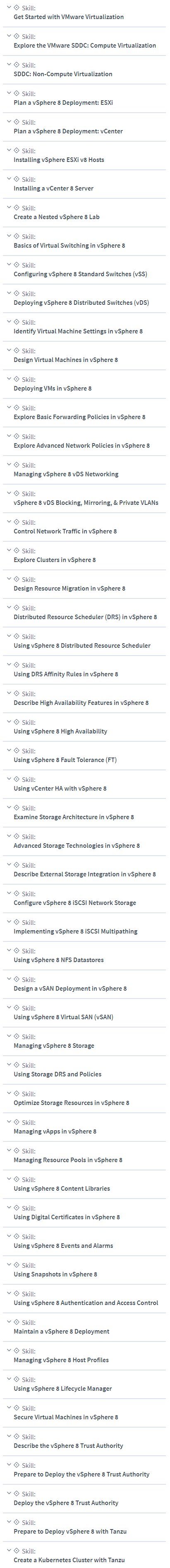 Course topics · CBT Nuggets — VMware Certified Professional – Data Center Virtualization 2024 (VCP-DCV 2024) vSphere 8 2024-3