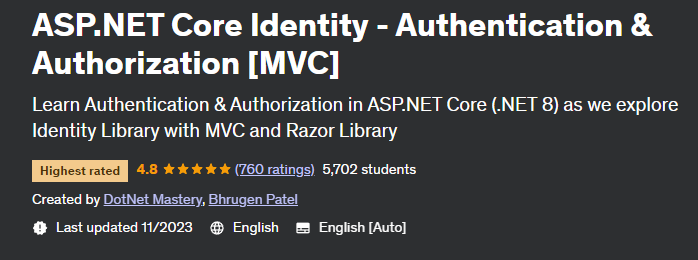Pictures · Udemy — ASP.NET Core Identity – Authentication & Authorization 2023-11
