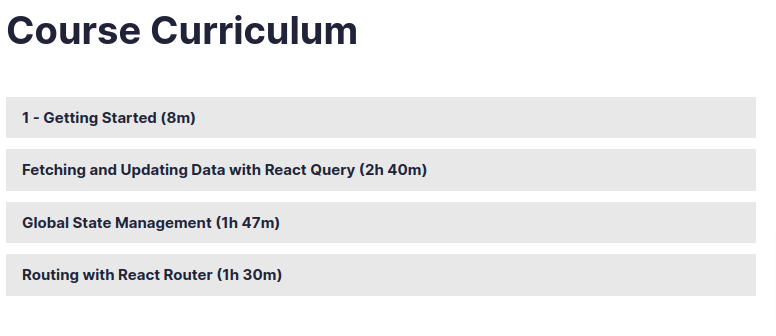 Course topics · Code With Mosh — React: Intermediate Topics 2023-5