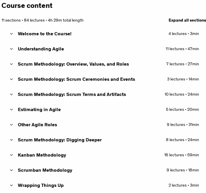 Course topics · Agile Fundamentals: Including Scrum & Kanban 2025-7