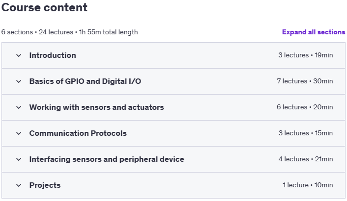 Course topics · ESP32 Course: IOT and Embedded systems 2025-1