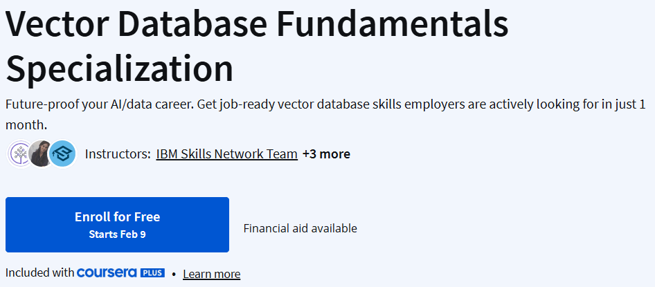 Pictures · Coursera — Vector Database Fundamentals Specialization 2024-9