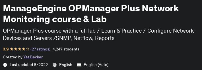 Pictures · ManageEngine OPManager Plus Network Monitoring course & Lab 2022-8