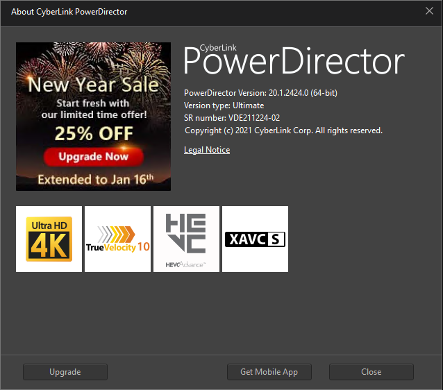 चित्र · CyberLink PowerDirector Ultimate के बारे में टिप्पणियाँ 2026 V24 में।6.1907.0 x64