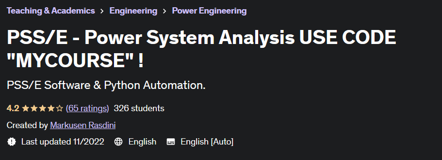Pictures · Udemy — PSS/E – Power System Analysis 2022-6