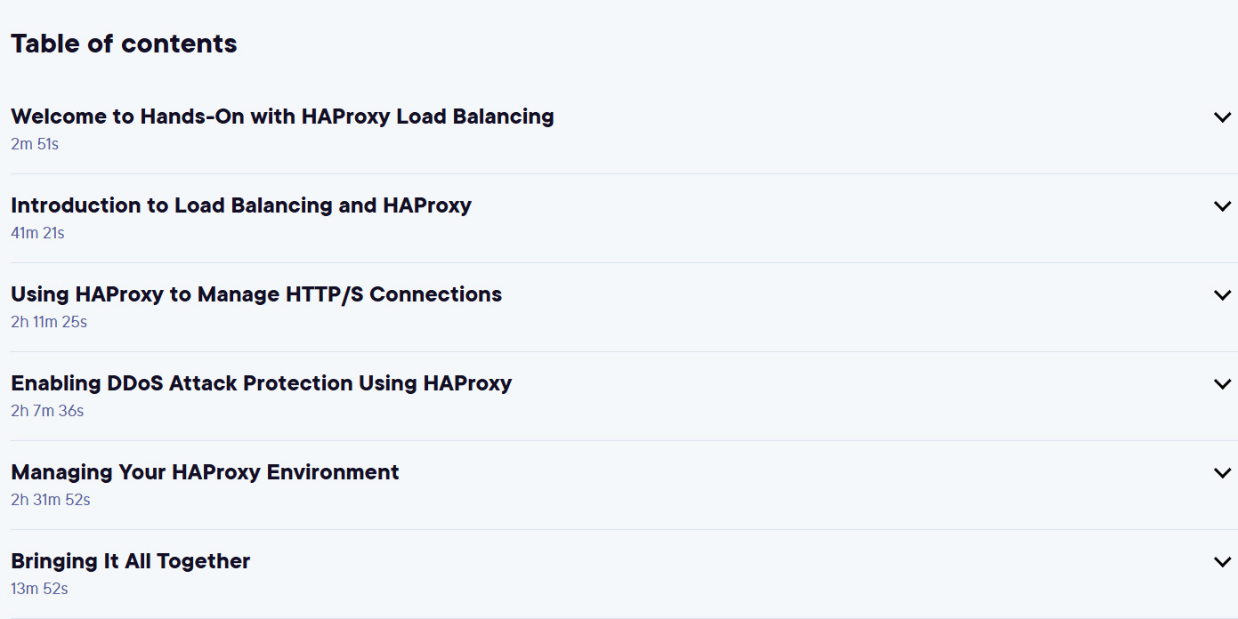 Course topics · Pluralsight — Hands-On with HAProxy Load Balancer 2021-7