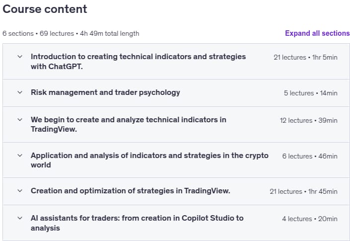 Temas del curso · El TradingView & ChatGPT: AI-Masterio de Comercio Potente 2025-10