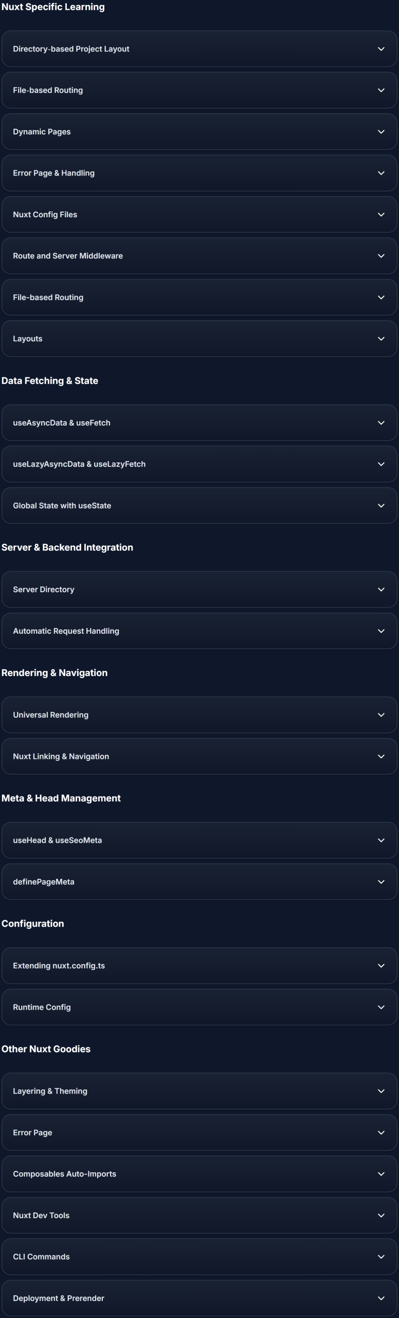कोर्स के विषय · Mastering Nuxt – मास्टरिंग Nuxt Fullstack Unleashed 2025-7