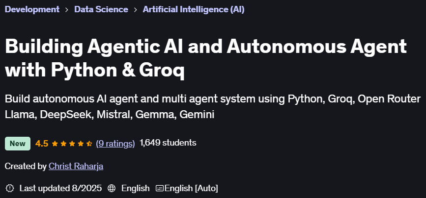 Pictures · Udemy — Building Agentic AI and Autonomous Agent with Python & Groq 2025-8