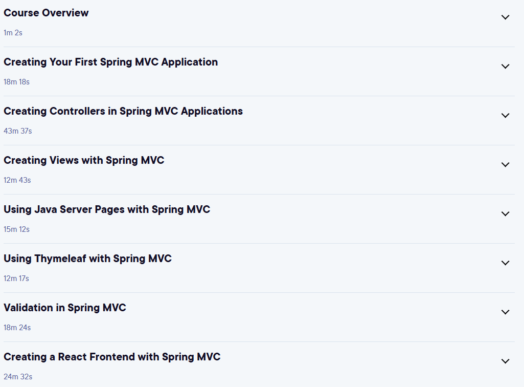 Course topics · Building Java Web Applications Using Spring Framework 6 2023-6