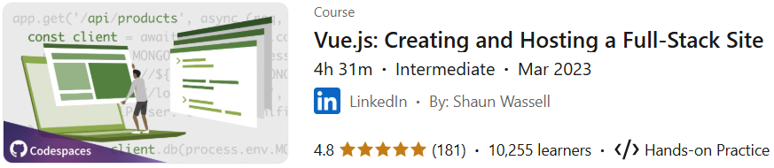 Pictures · LinkedIn — Vue.js: Creating and Hosting a Full-Stack Site 2023-3