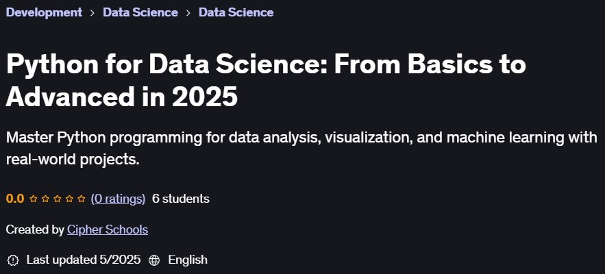 Pictures · Udemy — Python for Data Science: From Basics to Advanced in 2025 2025-2
