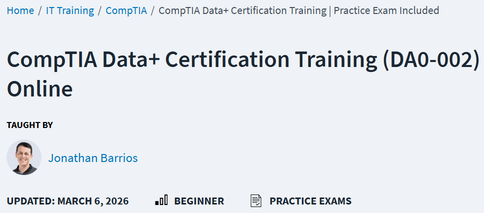 图片 · CBTNuggets - CompTIA 数据+认证培训(DA0-002)在线 2026-3