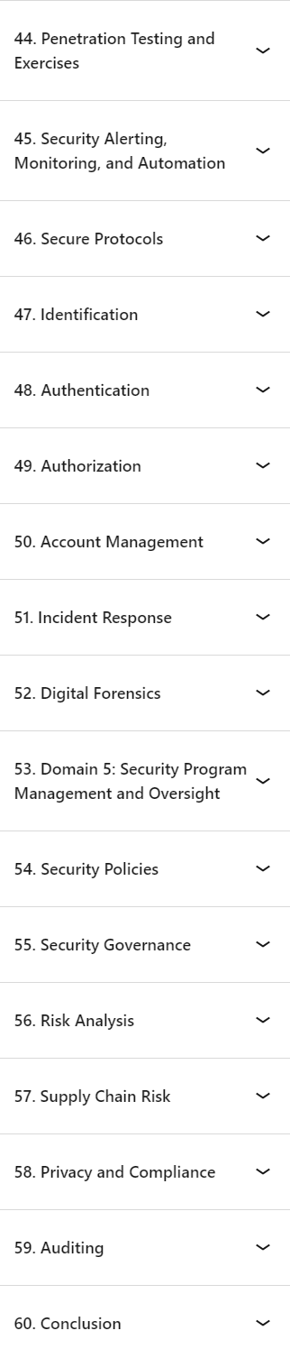 Course topics · LinkedIn — CompTIA Security+ (SY0-701) Cert Prep 2024-7
