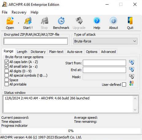 Pictures · Elcomsoft Advanced Archive Password Recovery Enterprise 4.66.266