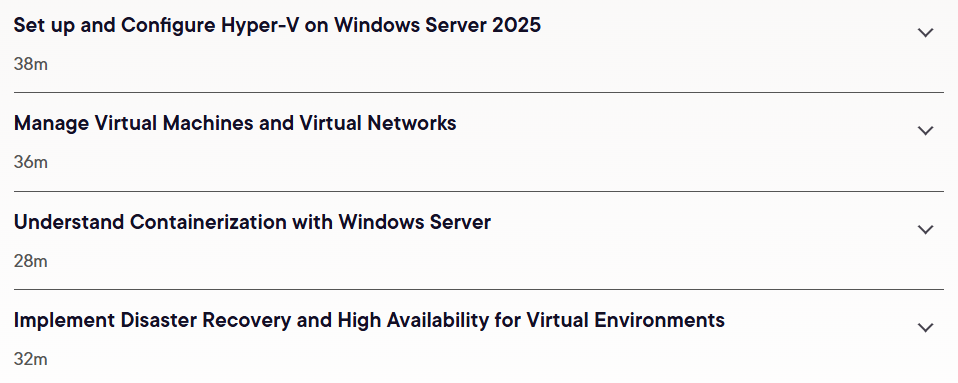 Sujets du cours · Windows serveur 2025 Virtualisation et Hyper-V 2025-5