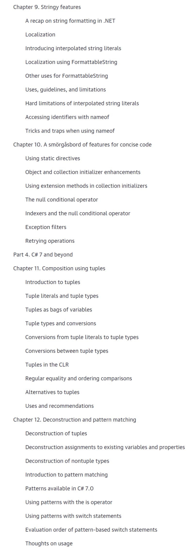 Course topics · Oreilly — C# in Depth, 4th Ed, Video Edition 2020-2