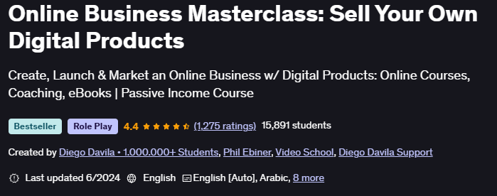 Imágenes · Negocios Online curso completoVenta tus propios productos digitales 2024-6