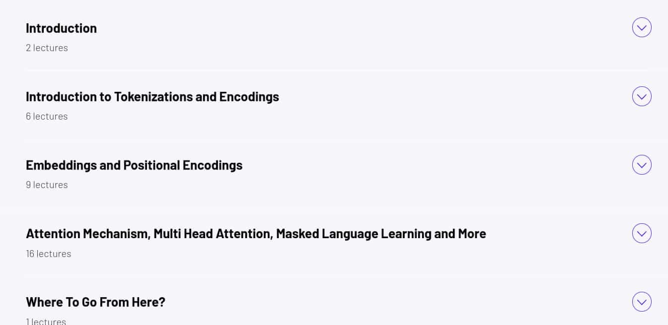 Course topics · ZeroToMastery — AI Mastery: LLMs Explained with Math (Transformers, Attention Mechanisms & More) 2025-4