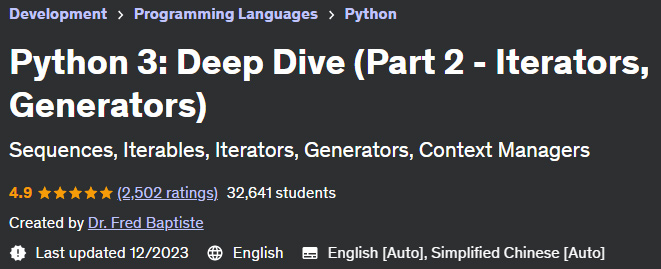 Pictures · Python 3: Deep Dive (Part 2 – Iterators, Generators) 2023-12