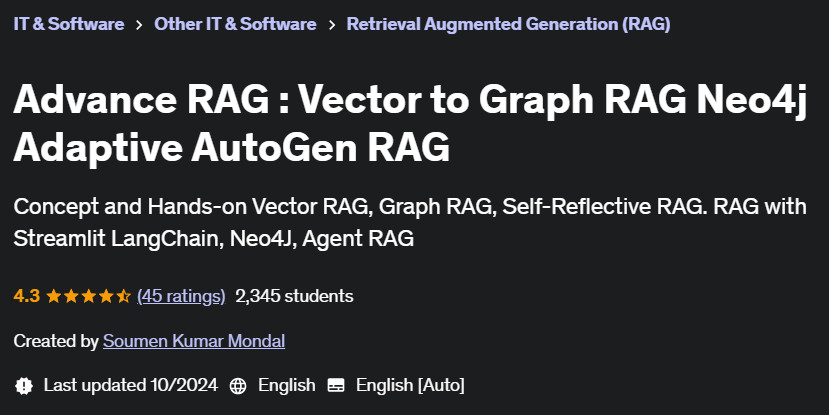 Pictures · Udemy — Advance RAG : Vector to Graph RAG Neo4j Adaptive AutoGen RAG 2024-10