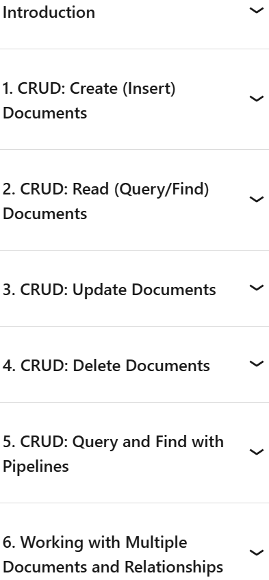 Course topics · MongoDB Code Challenges: From Beginner to Advanced 2025-3