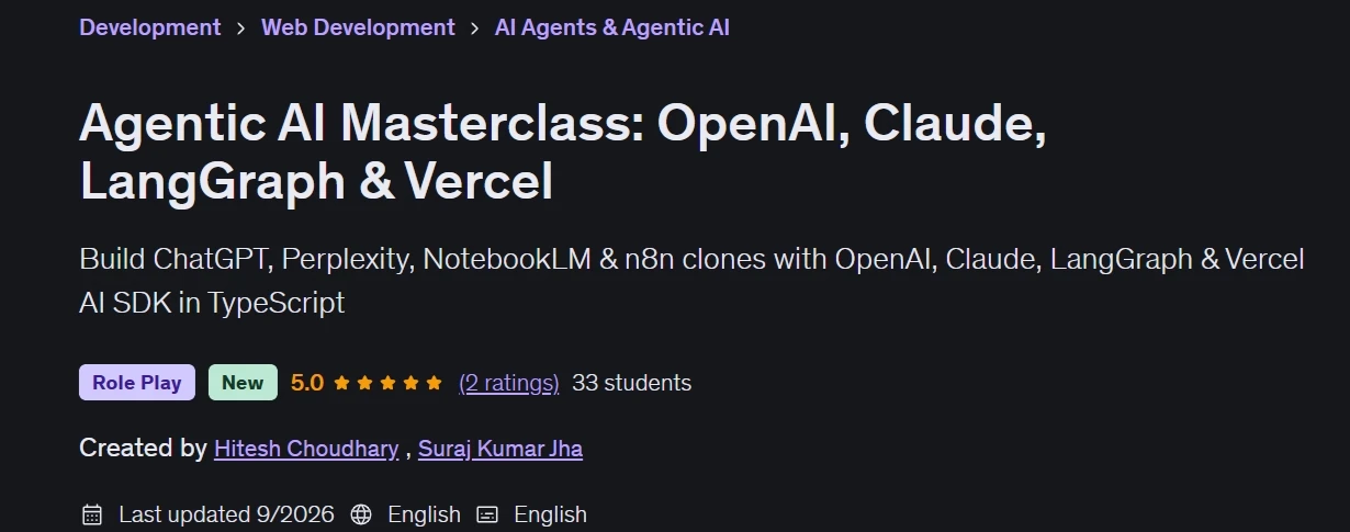 تصاویر · ایجنٹ پر مبنی مصنوعی ذہانت کا جامع کورس: OpenAI، Claude، LangGraph اور Vercel 2026-10