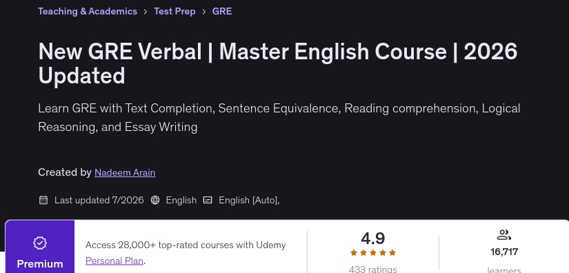 Imágenes · Nuevo GRE Verbal Maestro de Inglés Curso de GRE 2026 Actualizado 2026-7