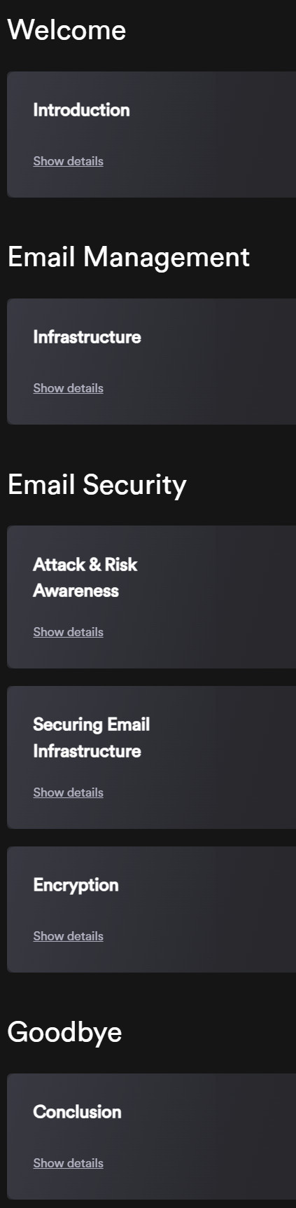 Course topics · INE — Email Security Management & Strategy 2023-10