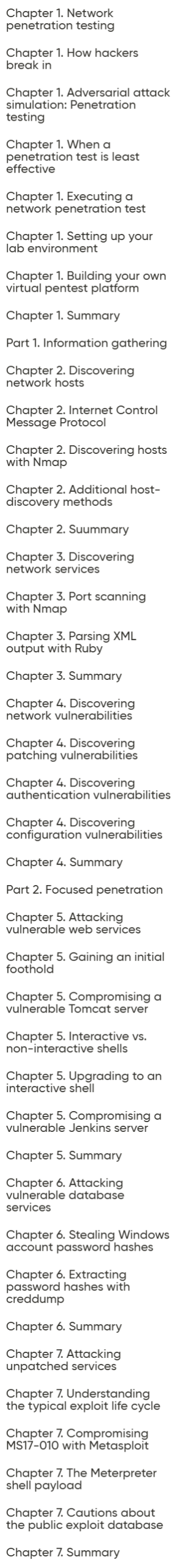 Course topics · Oreilly — The Art of Network Penetration Testing, Video Edition 2020-12