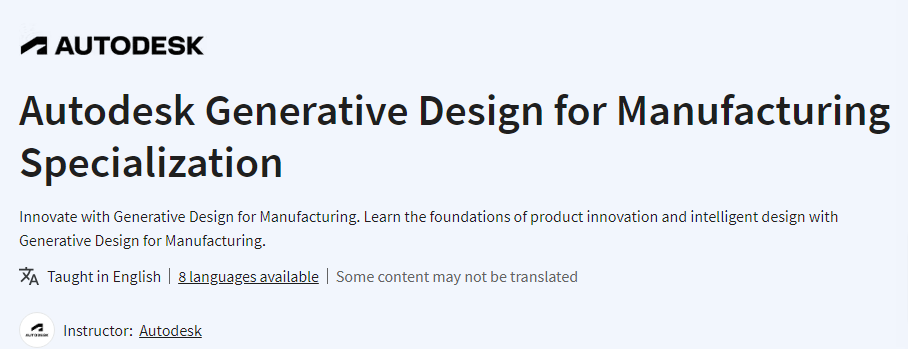 Pictures · Coursera — Autodesk Generative Design for Manufacturing Specialization 2023-11