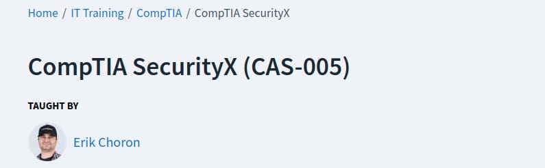 이미지 · CBTNuggets - CompTIA 보안X (CAS-005) 2026-3