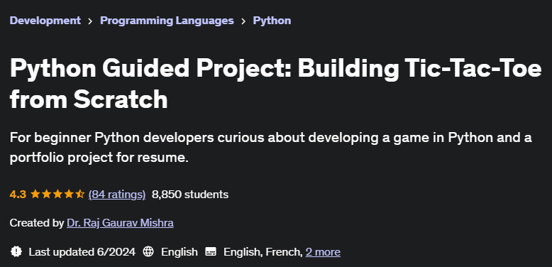 Pictures · Udemy — Python Guided Project: Building Tic-Tac-Toe from Scratch 2024-5
