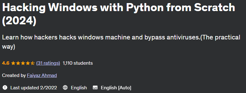 Pictures · Udemy — Hacking Windows with Python from Scratch (2024) 2022-2