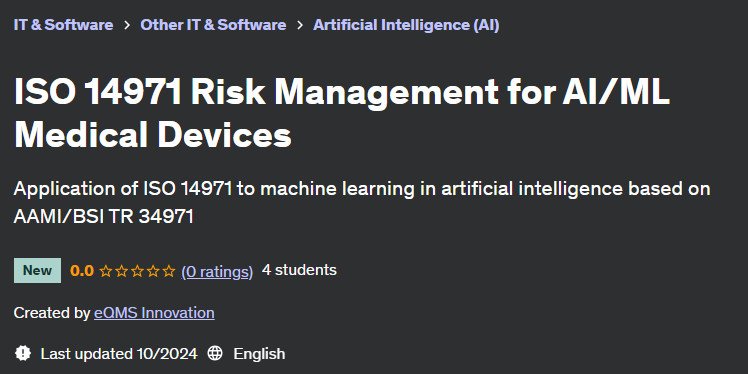 Pictures · Udemy — ISO 14971 Risk Management for AI/ML Medical Devices 2024-10