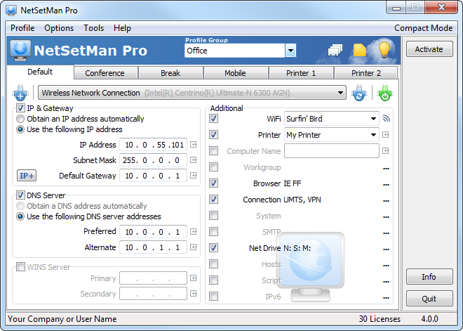 Pictures · NetSetMan Pro 5.4.0