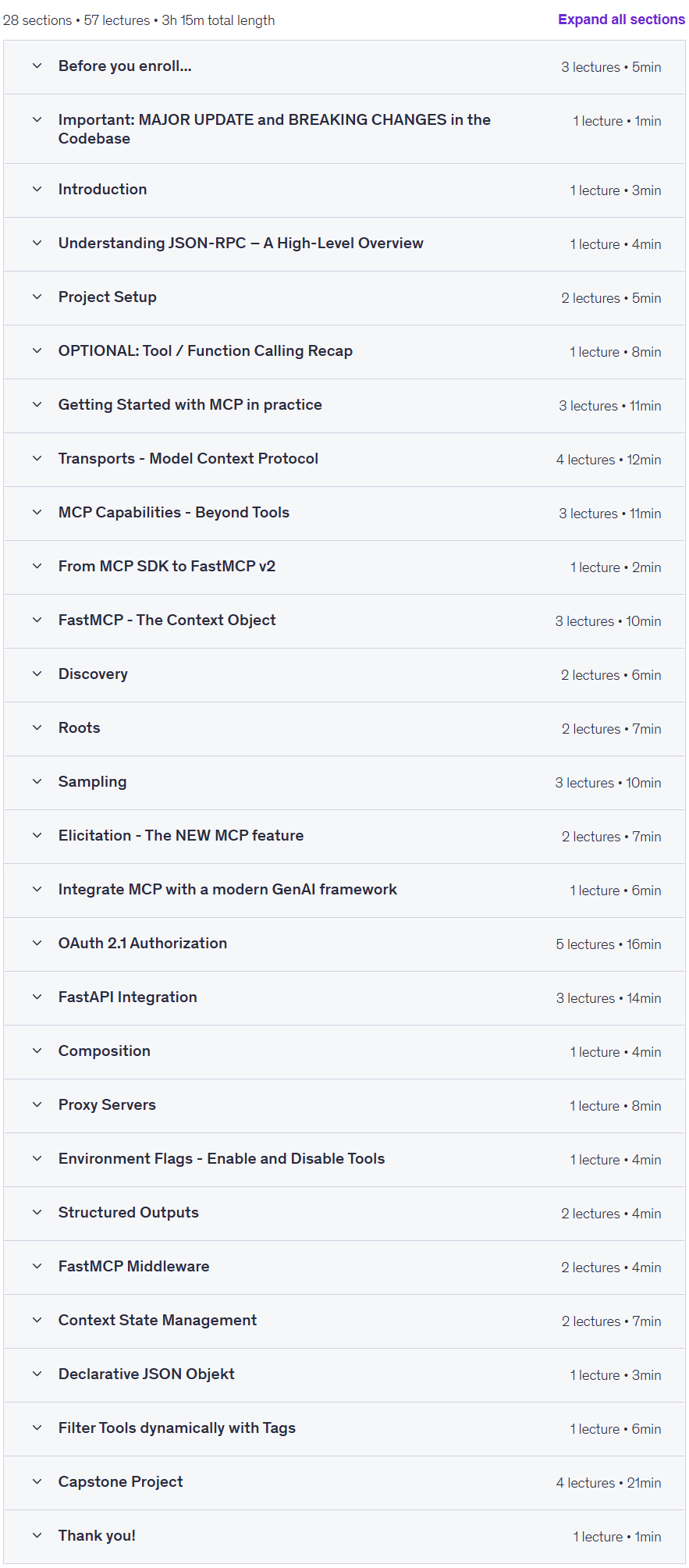 Course topics · Mastering Model Context Protocol (MCP): A Practical Guide 2025-6