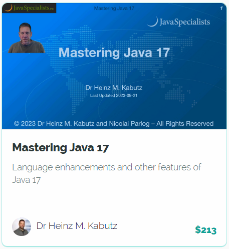 Pictures · JavaSpecialists – Mastering Java 17 2023-8