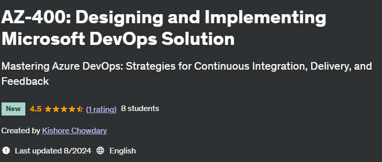 Pictures · Udemy — AZ-400: Designing and Implementing Microsoft DevOps Solution 2024-8