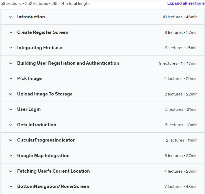 Course topics · Flutter &Firebase – Build Multi-shop App with Chat system 2024-2
